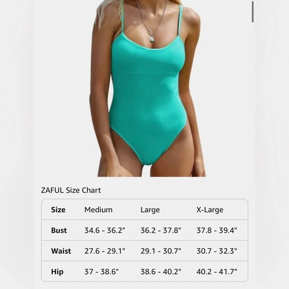 NWT Zaful Ribbed Open Back Swimsuit - Picture 10 of 16